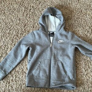 Nike boys zippered hooded sweatshirt, size youth large or 6-7 yrs